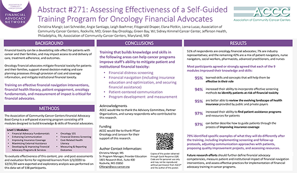  Assessing Effectiveness of a Self-Guided Training Program for Oncology Financial Advocates