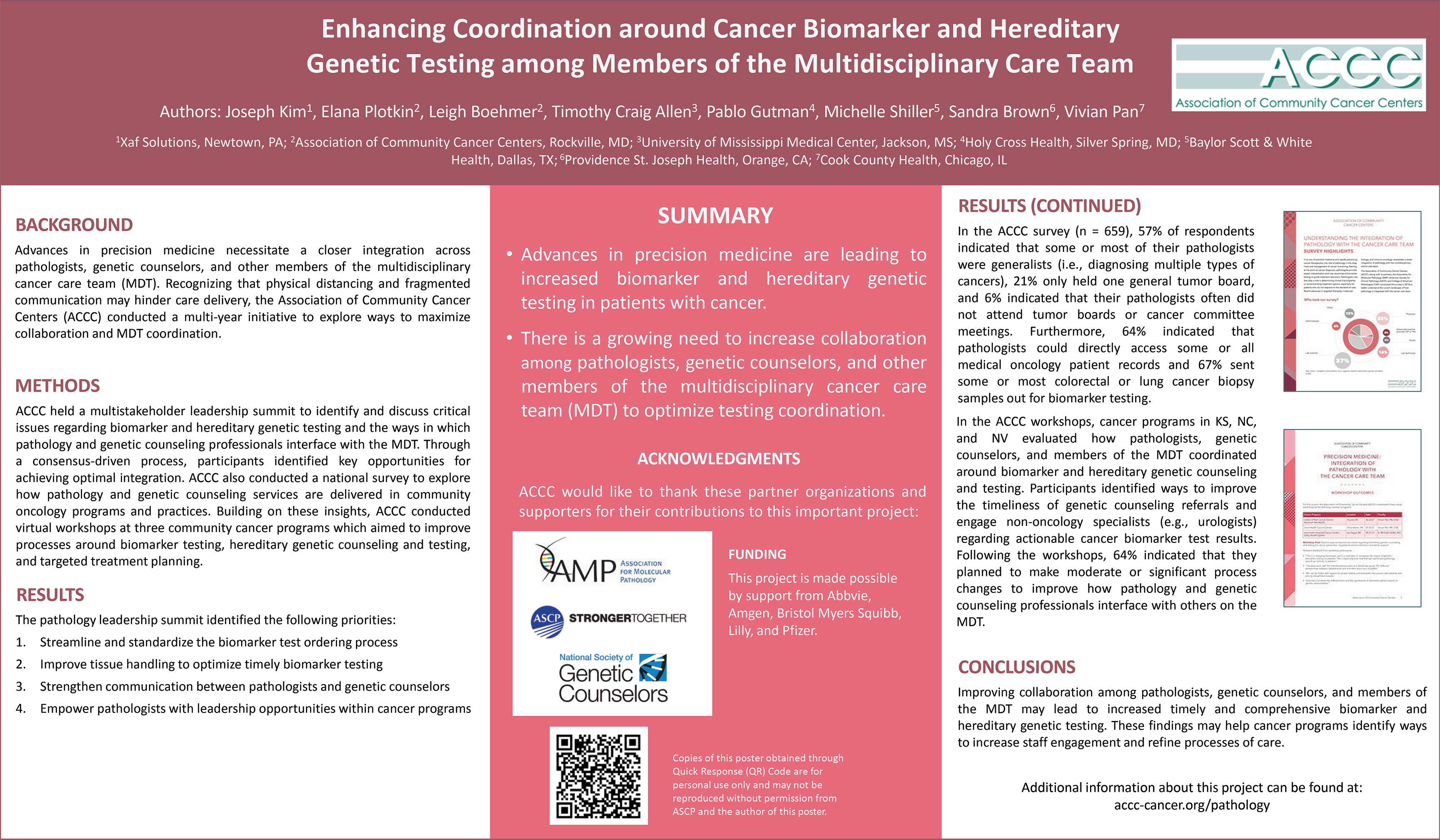 Enhancing Coordination around Cancer Biomarker and Hereditary Genetic Testing among Members of the Multidisciplinary Care Team