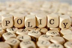Blocks arranged to spell out policy