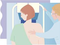 Mammogram Illustration Patient and Doctor