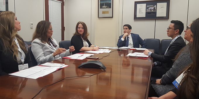 Angela DeCillis, Lani Allison, Michelle Marshall (all three from New Jersey),  Stephen Lieberman, LC to Senator Bob Menendez (New Jersey), and Mark Liu (New York)  discuss palliative care