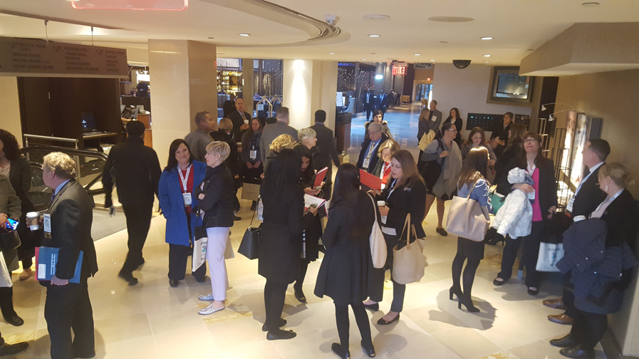 Hill Day attendees waiting to leave