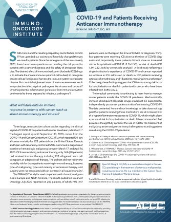 Patients Receiving Anti Cancer Immunotherapy