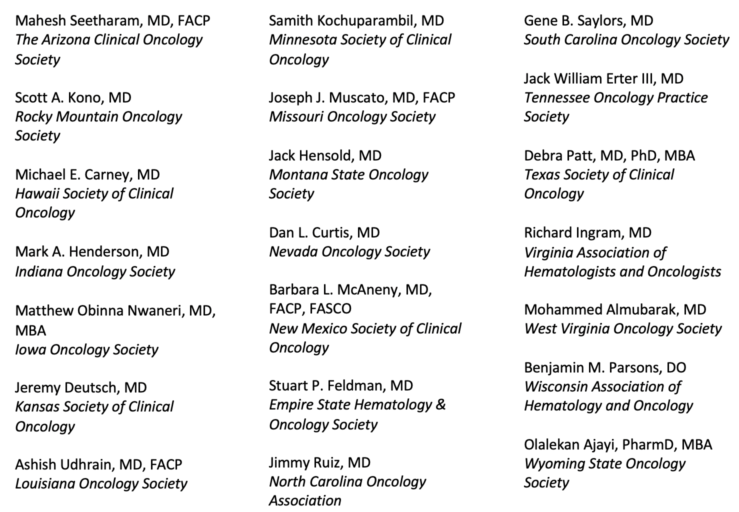 OSS President Signatures